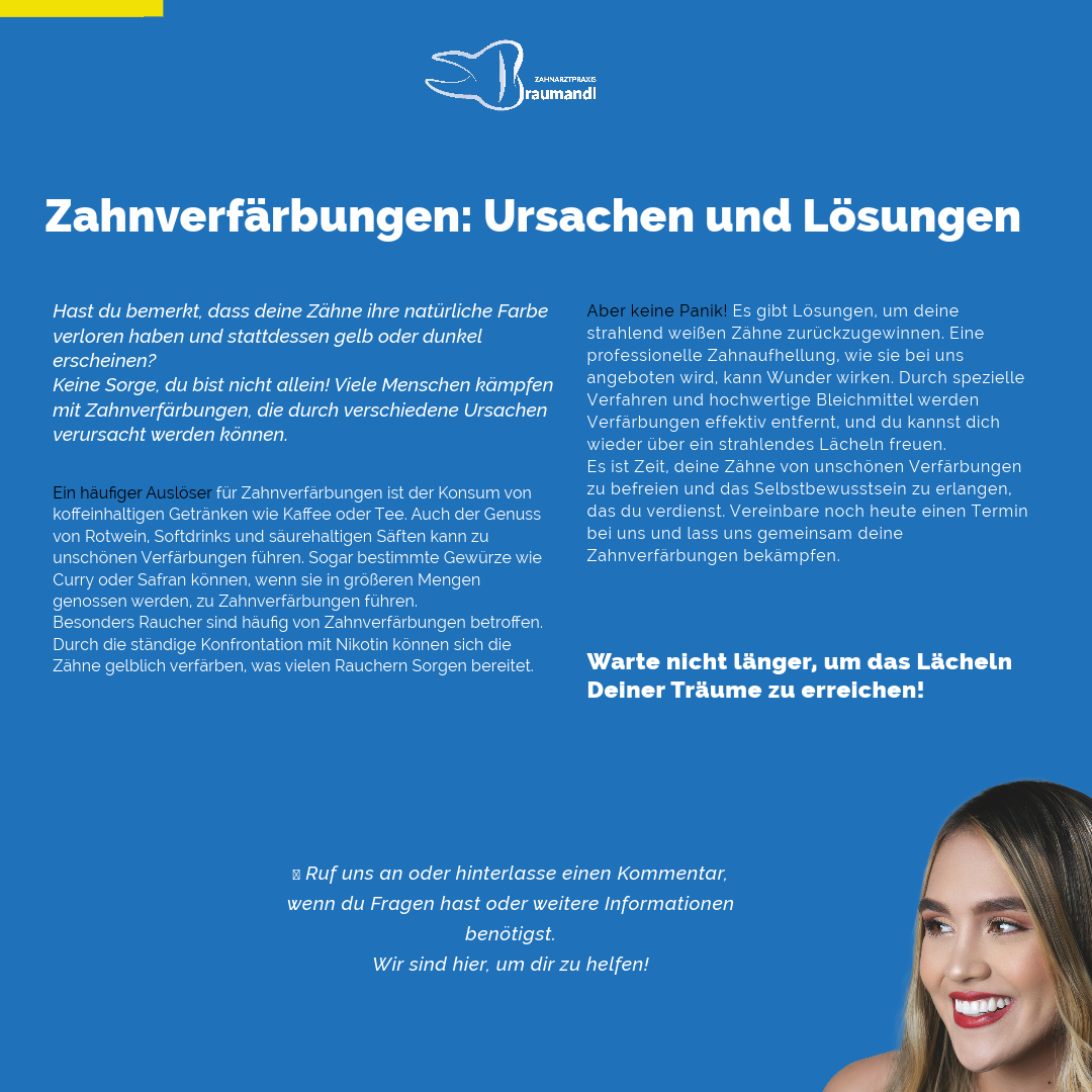 Zahnverfärbungen: Ursachen und Lösungen