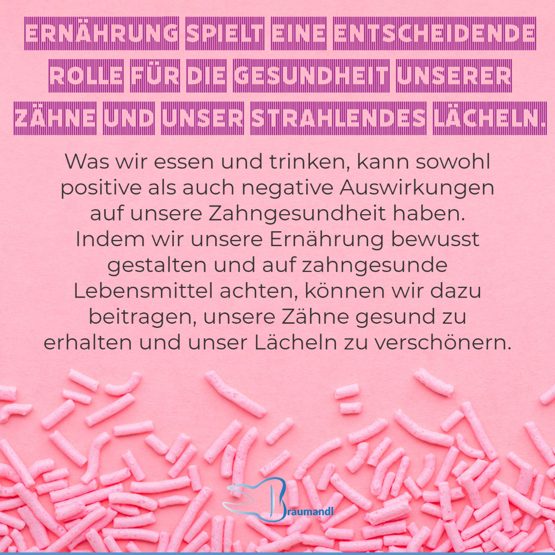Ernährung spielt eine entscheidende Rolle für die Gesundheit unserer Zähne und unser strahlendes Lächeln.